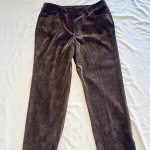 New Directions Dark Brown Corduroy Pants Straight Leg Casual  Size 12